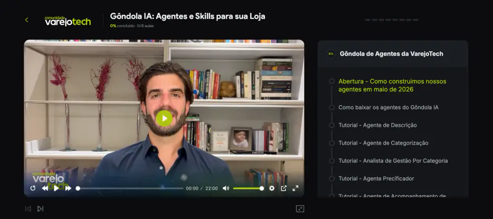 Aula do curso Gôndola IA na plataforma da comunidade